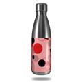 Skin Decal Wrap for RTIC Water Bottle 17oz Lots of Dots Red on Pink (BOTTLE NOT INCLUDED)