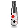 Skin Decal Wrap for RTIC Water Bottle 17oz Lots of Dots Red on White (BOTTLE NOT INCLUDED)