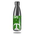 Skin Decal Wrap for RTIC Water Bottle 17oz Love and Peace Green (BOTTLE NOT INCLUDED)