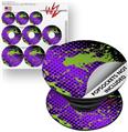 Decal Style Vinyl Skin Wrap 3 Pack for PopSockets Halftone Splatter Green Purple (POPSOCKET NOT INCLUDED)