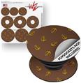Decal Style Vinyl Skin Wrap 3 Pack for PopSockets Anchors Away Chocolate Brown (POPSOCKET NOT INCLUDED)