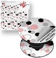 Decal Style Vinyl Skin Wrap 3 Pack for PopSockets Lots of Dots Pink on White (POPSOCKET NOT INCLUDED)