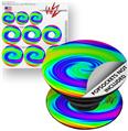 Decal Style Vinyl Skin Wrap 3 Pack for PopSockets Rainbow Swirl (POPSOCKET NOT INCLUDED)