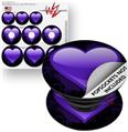 Decal Style Vinyl Skin Wrap 3 Pack for PopSockets Glass Heart Grunge Purple (POPSOCKET NOT INCLUDED)