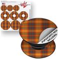 Decal Style Vinyl Skin Wrap 3 Pack for PopSockets Plaid Pumpkin Orange (POPSOCKET NOT INCLUDED)