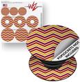 Decal Style Vinyl Skin Wrap 3 Pack for PopSockets Zig Zag Yellow Burgundy Orange (POPSOCKET NOT INCLUDED)