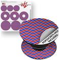Decal Style Vinyl Skin Wrap 3 Pack for PopSockets Zig Zag Red White and Blue (POPSOCKET NOT INCLUDED)