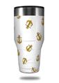 Skin Decal Wrap for Walmart Ozark Trail Tumblers 40oz Anchors Away White (TUMBLER NOT INCLUDED)