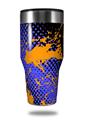 Skin Decal Wrap for Walmart Ozark Trail Tumblers 40oz Halftone Splatter Orange Blue (TUMBLER NOT INCLUDED)