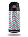 Skin Decal Wrap for Thermos Funtainer 12oz Bottle Zig Zag Teal Green and Pink (BOTTLE NOT INCLUDED)