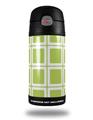 Skin Decal Wrap for Thermos Funtainer 12oz Bottle Squared Sage Green (BOTTLE NOT INCLUDED)