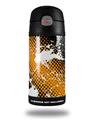 Skin Decal Wrap for Thermos Funtainer 12oz Bottle Halftone Splatter White Orange (BOTTLE NOT INCLUDED)