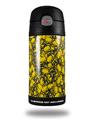 Skin Decal Wrap for Thermos Funtainer 12oz Bottle Scattered Skulls Yellow (BOTTLE NOT INCLUDED)