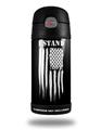 Skin Decal Wrap for Thermos Funtainer 12oz Bottle Brushed USA American Flag I Stand (BOTTLE NOT INCLUDED)