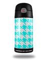 Skin Decal Wrap for Thermos Funtainer 12oz Bottle Houndstooth Neon Teal (BOTTLE NOT INCLUDED)