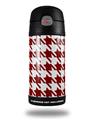 Skin Decal Wrap for Thermos Funtainer 12oz Bottle Houndstooth Red Dark (BOTTLE NOT INCLUDED)