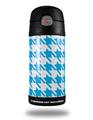 Skin Decal Wrap for Thermos Funtainer 12oz Bottle Houndstooth Blue Neon (BOTTLE NOT INCLUDED)