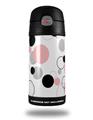 Skin Decal Wrap for Thermos Funtainer 12oz Bottle Lots of Dots Pink on White (BOTTLE NOT INCLUDED)