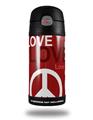 Skin Decal Wrap for Thermos Funtainer 12oz Bottle Love and Peace Red (BOTTLE NOT INCLUDED)