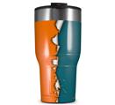WraptorSkinz Skin Wrap compatible with 2017 and newer RTIC Tumblers 30oz Ripped Colors Orange Seafoam Green (TUMBLER NOT INCLUDED)