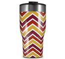 WraptorSkinz Skin Wrap compatible with 2017 and newer RTIC Tumblers 30oz Zig Zag Yellow Burgundy Orange (TUMBLER NOT INCLUDED)