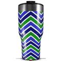 Skin Wrap Decal for 2017 RTIC Tumblers 40oz Zig Zag Blue Green (TUMBLER NOT INCLUDED)