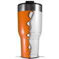 Skin Wrap Decal for 2017 RTIC Tumblers 40oz Ripped Colors Orange White (TUMBLER NOT INCLUDED)
