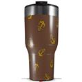 Skin Wrap Decal for 2017 RTIC Tumblers 40oz Anchors Away Chocolate Brown (TUMBLER NOT INCLUDED)