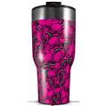 Skin Wrap Decal for 2017 RTIC Tumblers 40oz Scattered Skulls Hot Pink (TUMBLER NOT INCLUDED)