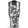 Skin Wrap Decal for 2017 RTIC Tumblers 40oz Scattered Skulls White (TUMBLER NOT INCLUDED)