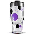 Skin Wrap Decal for 2017 RTIC Tumblers 40oz Lots of Dots Purple on White (TUMBLER NOT INCLUDED)