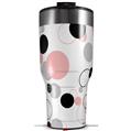 Skin Wrap Decal for 2017 RTIC Tumblers 40oz Lots of Dots Pink on White (TUMBLER NOT INCLUDED)