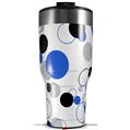 Skin Wrap Decal for 2017 RTIC Tumblers 40oz Lots of Dots Blue on White (TUMBLER NOT INCLUDED)