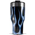 Skin Wrap Decal for 2017 RTIC Tumblers 40oz Metal Flames Blue (TUMBLER NOT INCLUDED)
