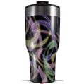 Skin Wrap Decal for 2017 RTIC Tumblers 40oz Neon Swoosh on Black (TUMBLER NOT INCLUDED)