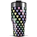 Skin Wrap Decal for 2017 RTIC Tumblers 40oz Pastel Hearts on Black (TUMBLER NOT INCLUDED)