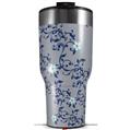 Skin Wrap Decal for 2017 RTIC Tumblers 40oz Victorian Design Blue (TUMBLER NOT INCLUDED)