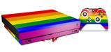 Skin Wrap compatible with XBOX One X Console and Controller Rainbow Stripes