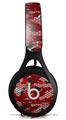 WraptorSkinz Skin Decal Wrap compatible with Beats EP Headphones HEX Mesh Camo 01 Red Bright Skin Only HEADPHONES NOT INCLUDED