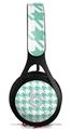 WraptorSkinz Skin Decal Wrap compatible with Beats EP Headphones Houndstooth Seafoam Green Skin Only HEADPHONES NOT INCLUDED