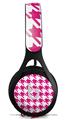 WraptorSkinz Skin Decal Wrap compatible with Beats EP Headphones Houndstooth Hot Pink Skin Only HEADPHONES NOT INCLUDED