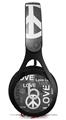 WraptorSkinz Skin Decal Wrap compatible with Beats EP Headphones Love and Peace Gray Skin Only HEADPHONES NOT INCLUDED