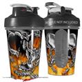Decal Style Skin Wrap works with Blender Bottle 20oz Chrome Skull on Fire (BOTTLE NOT INCLUDED)