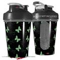 Decal Style Skin Wrap works with Blender Bottle 20oz Pastel Butterflies Green on Black (BOTTLE NOT INCLUDED)