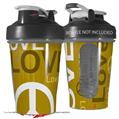 Decal Style Skin Wrap works with Blender Bottle 20oz Love and Peace Yellow (BOTTLE NOT INCLUDED)