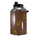 Skin Decal Wrap for 2017 RTIC One Gallon Jug Anchors Away Chocolate Brown (Jug NOT INCLUDED) by WraptorSkinz