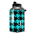 Skin Decal Wrap for 2017 RTIC One Gallon Jug Houndstooth Neon Teal on Black (Jug NOT INCLUDED) by WraptorSkinz