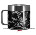 Skin Decal Wrap for Yeti Coffee Mug 14oz Chrome Skull on Black - 14 oz CUP NOT INCLUDED by WraptorSkinz