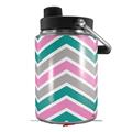 Skin Decal Wrap for Yeti Half Gallon Jug Zig Zag Teal Pink and Gray - JUG NOT INCLUDED by WraptorSkinz