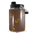 Skin Decal Wrap for Yeti Half Gallon Jug Anchors Away Chocolate Brown - JUG NOT INCLUDED by WraptorSkinz